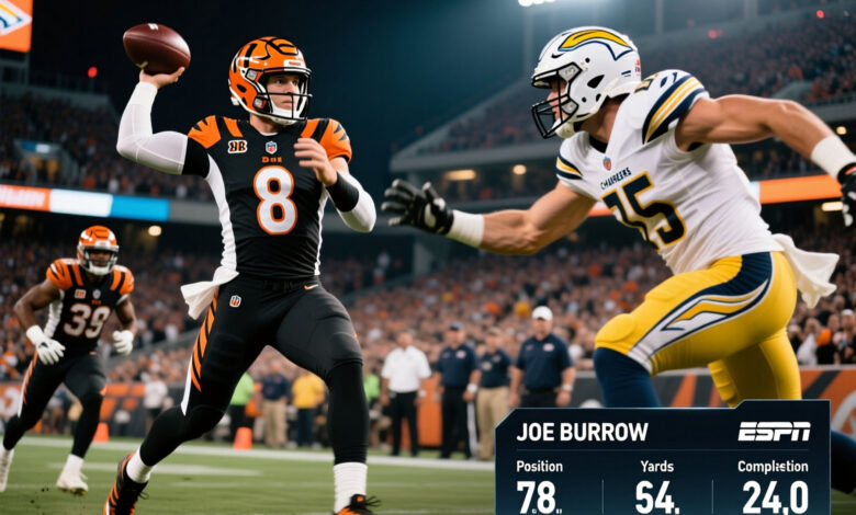 bengals vs chargers match player stats