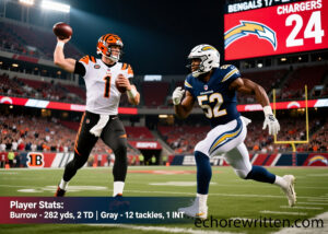 bengals vs chargers match player stats
